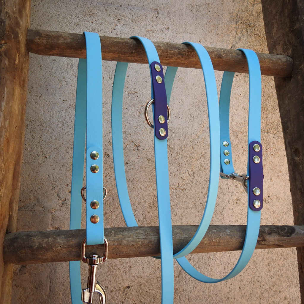 Laisse ajustable multi-position pour chien - Color Block Mauve Mix main image 1